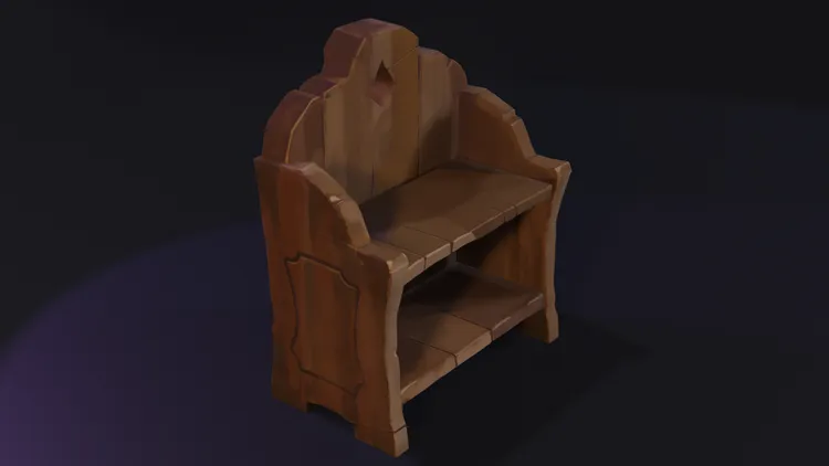 Wood bookshelf from the game Sea of Thieves